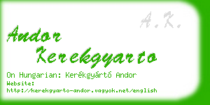 andor kerekgyarto business card